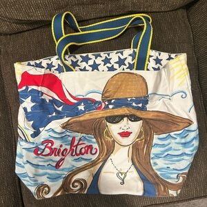 Vintage Brighton Blue and White Star Tote